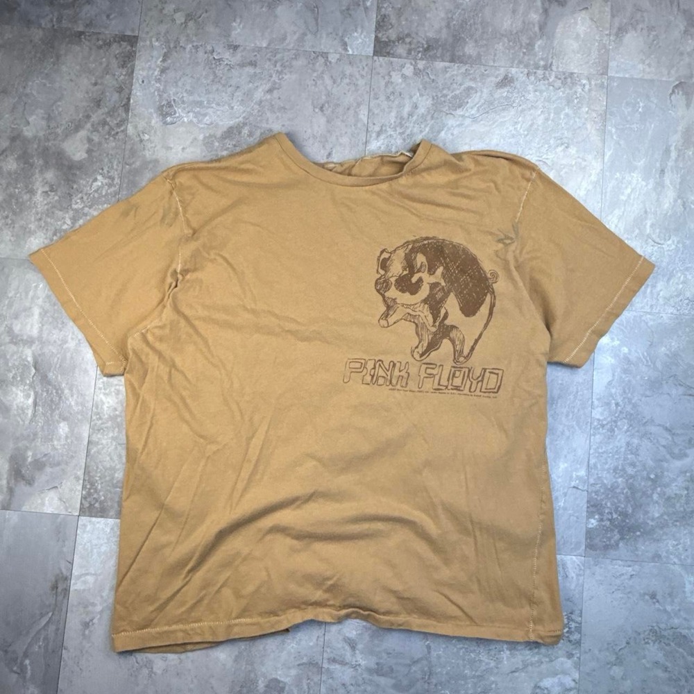 Y2K Brown Pink Floyd Graphic T Shirt Medium